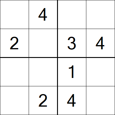 Sudoku 4x4 - Fácil