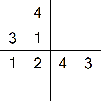 Sudoku 4x4 - Fácil