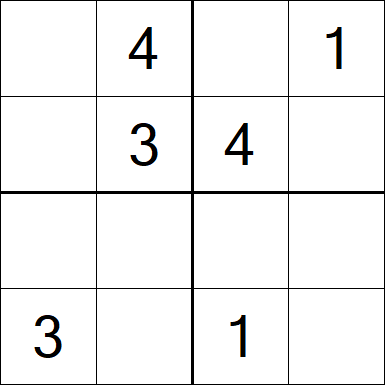 Sudoku 4x4 - Einfach