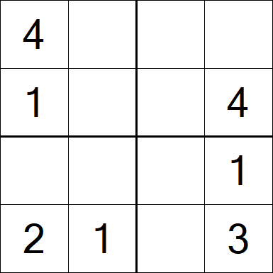 Sudoku 4x4 - Fácil