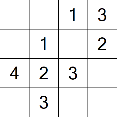 Sudoku 4x4 - Einfach