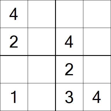 Sudoku 4x4 - Einfach
