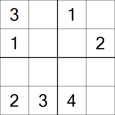Sudoku 4x4 - Einfach