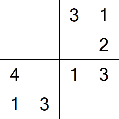 Sudoku 4x4 - Einfach