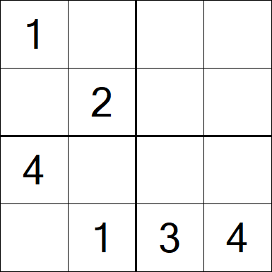Sudoku 4x4 - Einfach