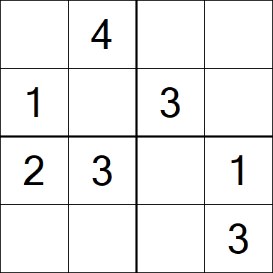 Sudoku 4x4 - Einfach