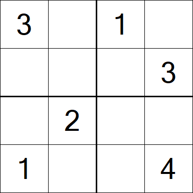 Sudoku 4x4 - Einfach