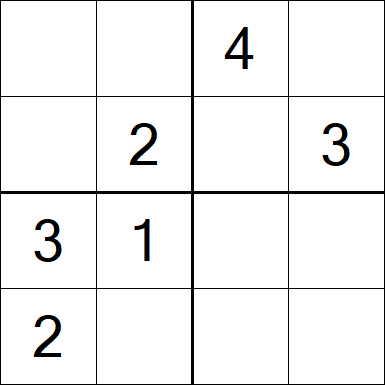 Sudoku 4x4 - Einfach