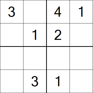 Sudoku 4x4 - Einfach