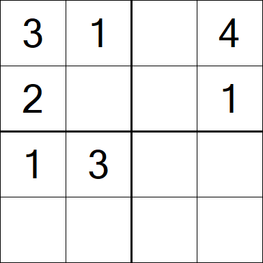 Sudoku 4x4 - Einfach