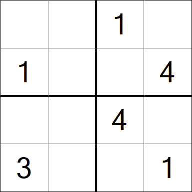 Sudoku 4x4 - Einfach
