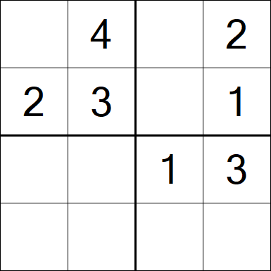 Sudoku 4x4 - Einfach