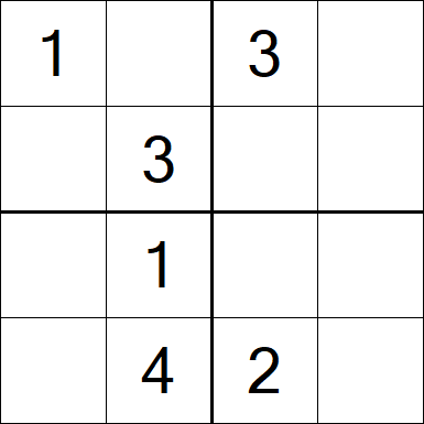 Sudoku 4x4 - Einfach