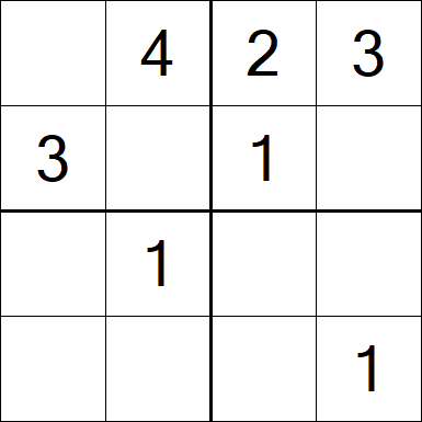 Sudoku 4x4 - Einfach