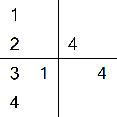 Sudoku 4x4 - Einfach