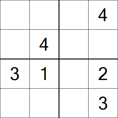 Sudoku 4x4 - Einfach