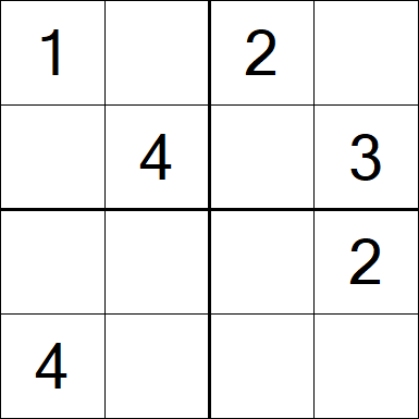 Sudoku 4x4 - Einfach