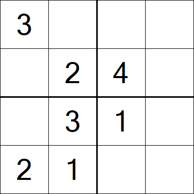 Sudoku 4x4 - Einfach
