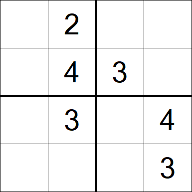 Sudoku 4x4 - Einfach