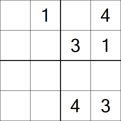 Sudoku 4x4 - Einfach