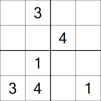 Sudoku 4x4 - Einfach