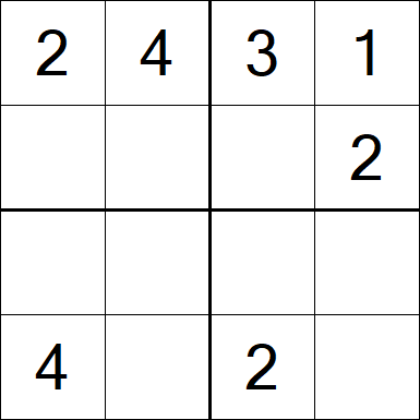 Sudoku 4x4 - Einfach