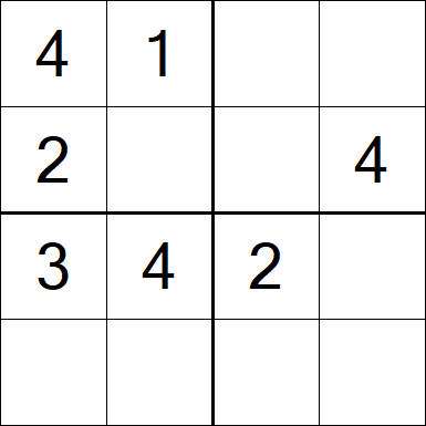 Sudoku 4x4 - Einfach
