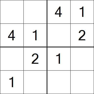 Sudoku 4x4 - Einfach