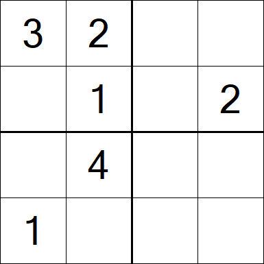 Sudoku 4x4 - Einfach