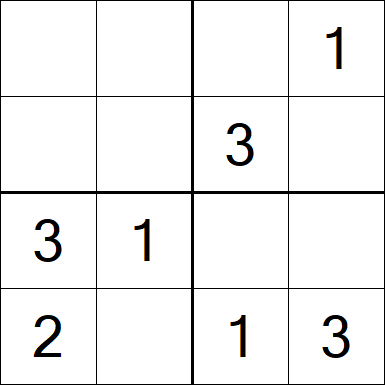 Sudoku 4x4 - Einfach