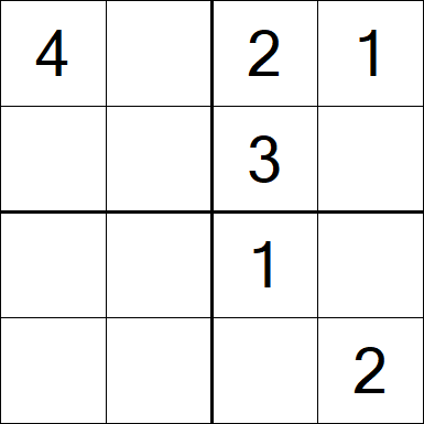 Sudoku 4x4 - Einfach
