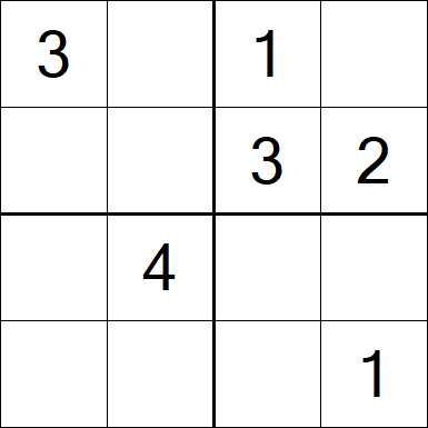 Sudoku 4x4 - Einfach