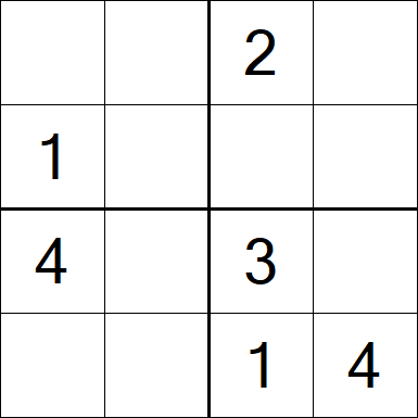 Sudoku 4x4 - Einfach