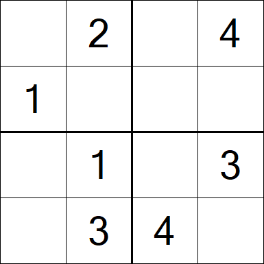 Sudoku 4x4 - Einfach