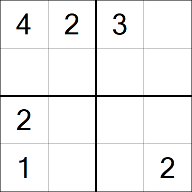 Sudoku 4x4 - Einfach