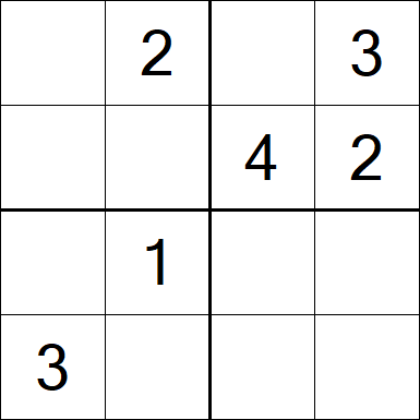 Sudoku 4x4 - Einfach