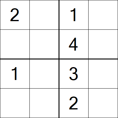 Sudoku 4x4 - Einfach