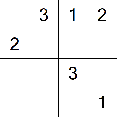 Sudoku 4x4 - Einfach