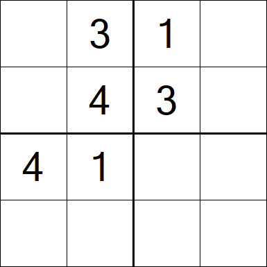 Sudoku 4x4 - Easy