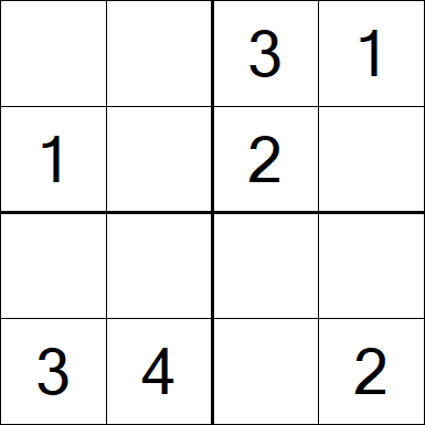 Sudoku 4x4 - Einfach
