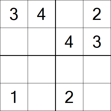 Sudoku 4x4 - Einfach