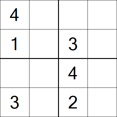 Sudoku 4x4 - Einfach