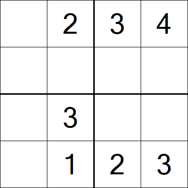 Sudoku 4x4 - Einfach