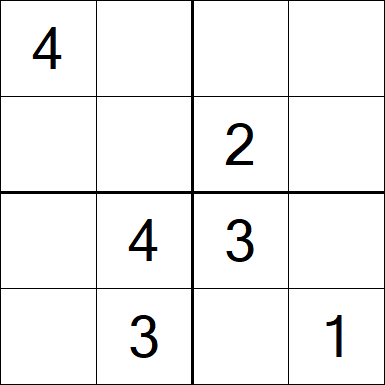 Sudoku 4x4 - Einfach