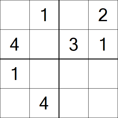 Sudoku 4x4 - Einfach