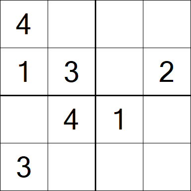 Sudoku 4x4 - Easy