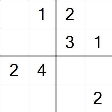 Sudoku 4x4 - Einfach