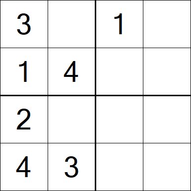 Sudoku 4x4 - Einfach