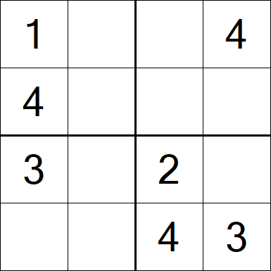 Sudoku 4x4 - Einfach