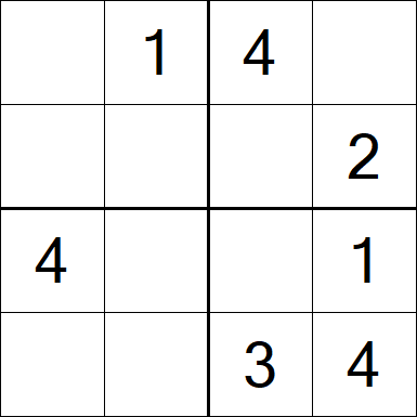 Sudoku 4x4 - Einfach